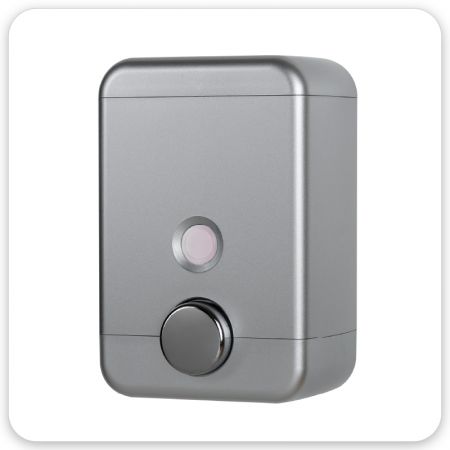 Easy Press Wall Mount Dispenser - Cube Wall-Mounted Soap Dispenser (25oz) Silver